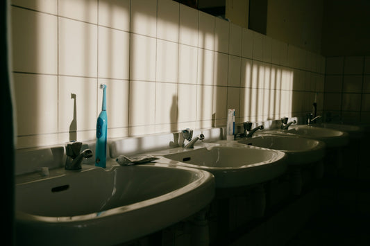 a large tub next to a sink