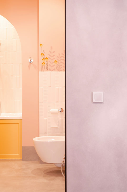 A bathroom with a toilet and a sink